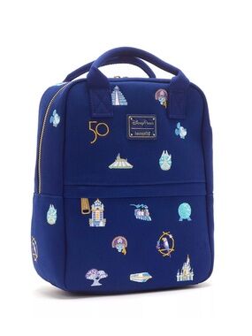 Loungefly x Walt Disney World 50th Anniversary Backpack Blue Canvas